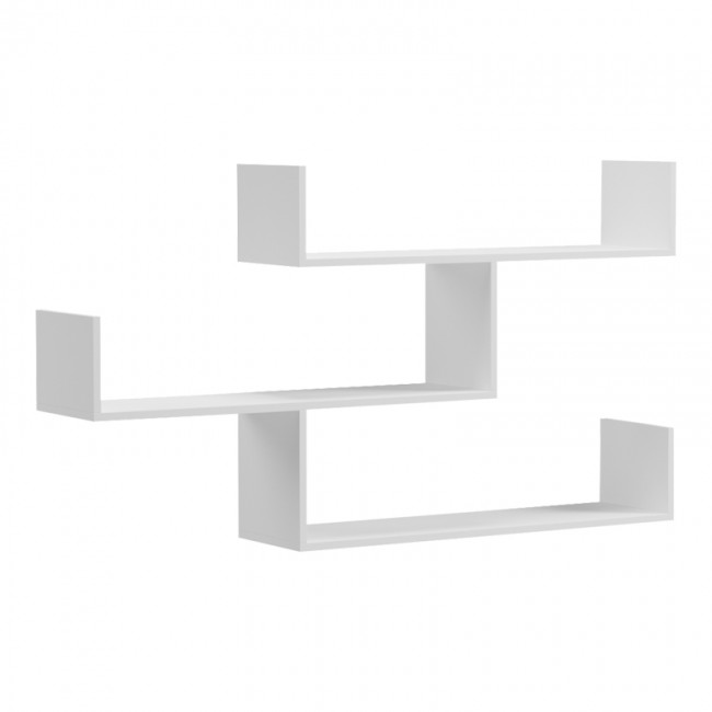 Ραφιέρα τοίχου "TIBER" σε χρώμα λευκό 120x22x67