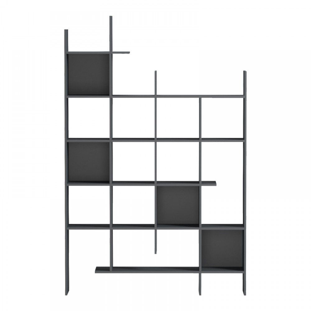 Βιβλιοθήκη "MANCO" σε ανθρακί χρώμα 122x25.5x188