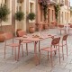 Τραπεζαρία 5τμχ "MORAJA-DERABY I" από μέταλλο σε χρώμα terracotta 140x80x72