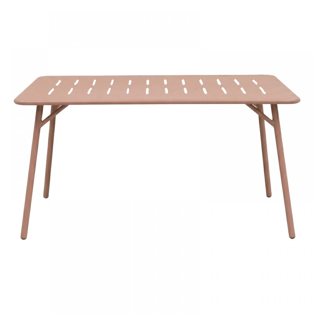 Τραπεζαρία 5τμχ "MORAJA-DERABY I" από μέταλλο σε χρώμα terracotta 140x80x72