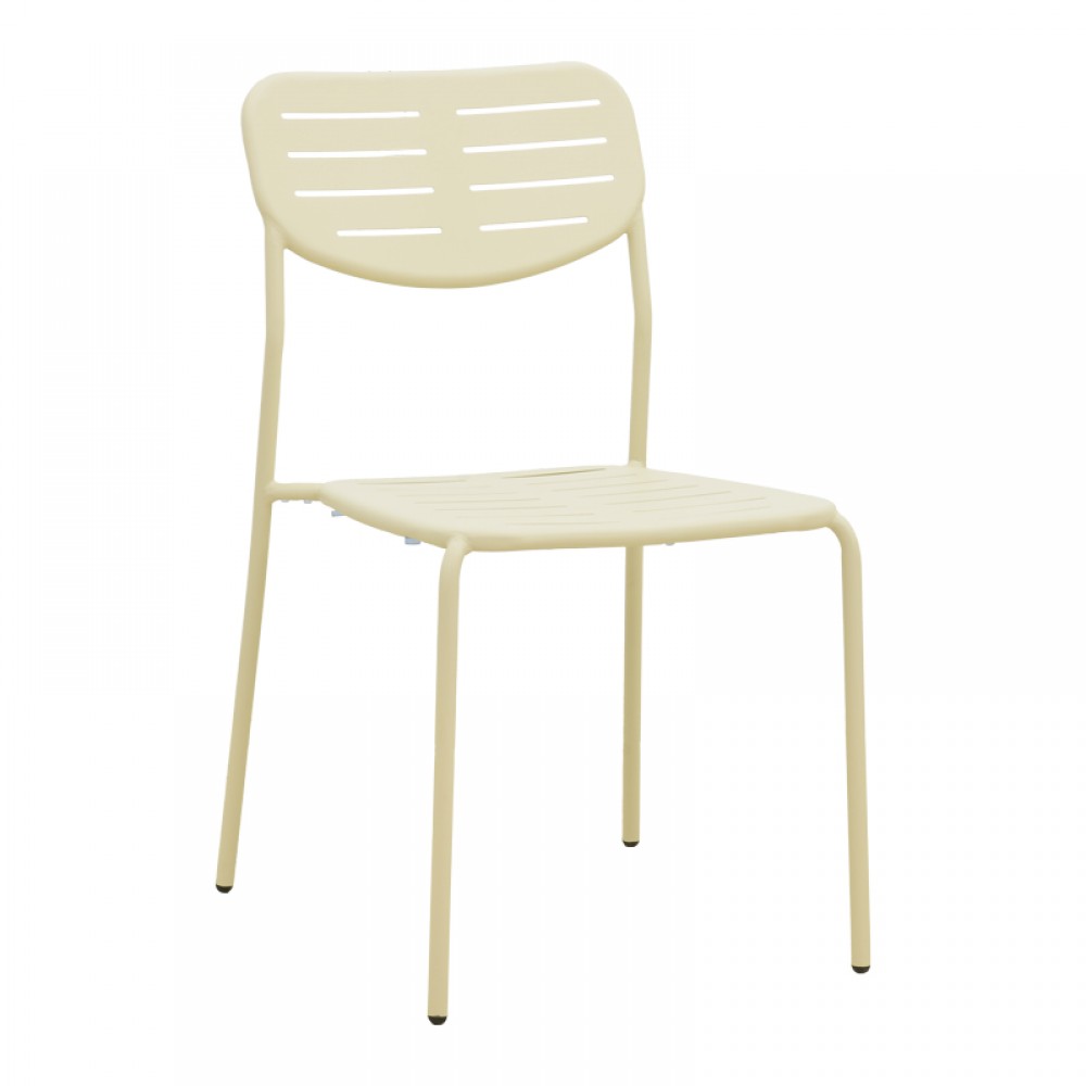 Τραπεζαρία 5τμχ "MORAJA-DERABY I" από μέταλλο σε χρώμα κρεμ 140x80x72