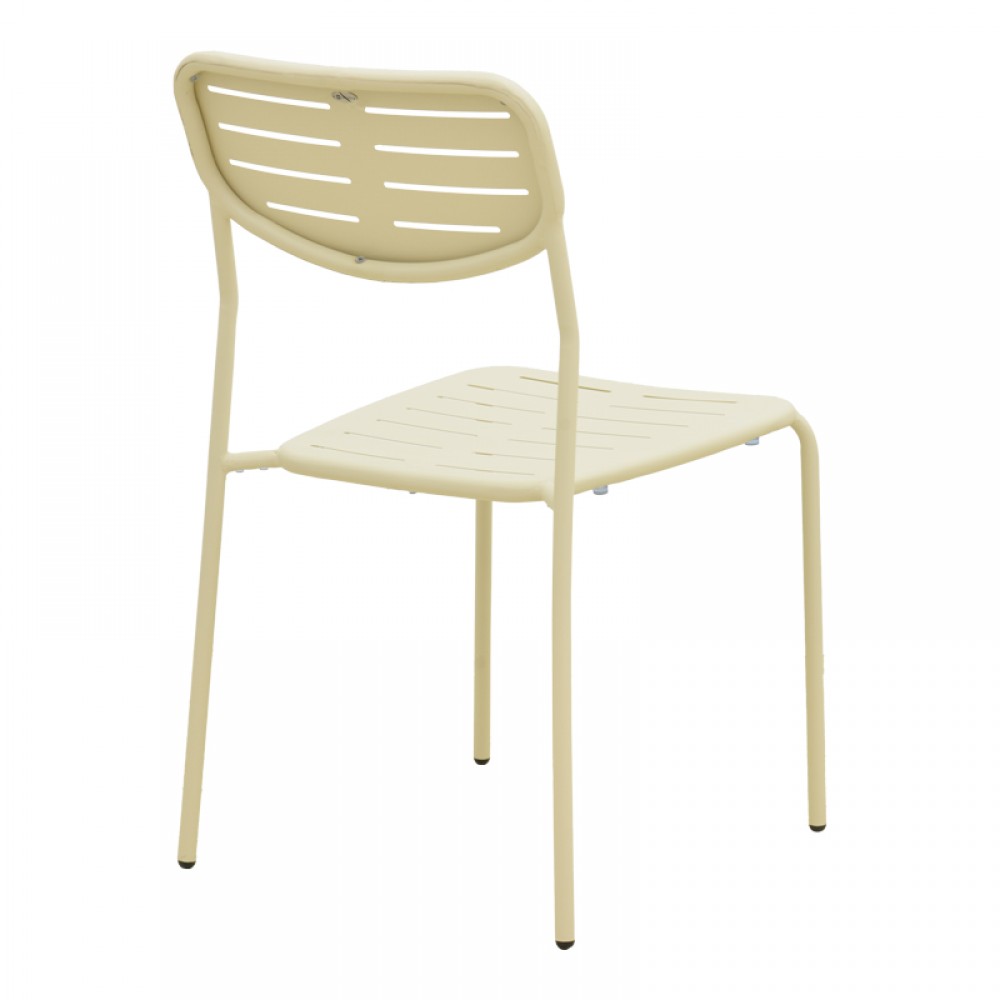 Τραπεζαρία 5τμχ "MORAJA-DERABY I" από μέταλλο σε χρώμα κρεμ 140x80x72