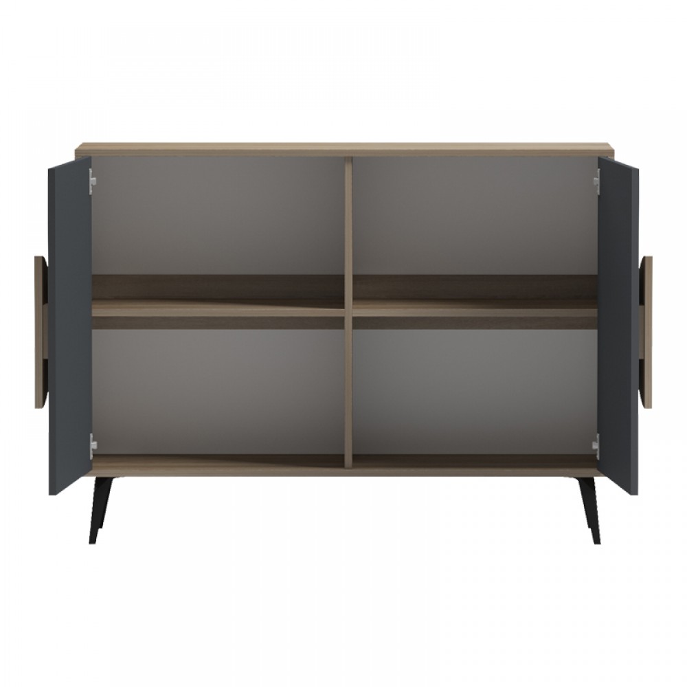 Μπουφές "GORA" σε sonoma-ανθρακί χρώμα 110x35.5x82