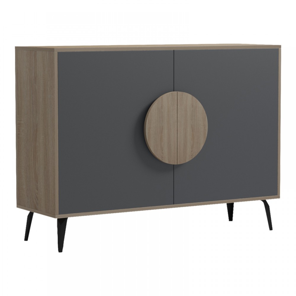 Μπουφές "GORA" σε sonoma-ανθρακί χρώμα 110x35.5x82