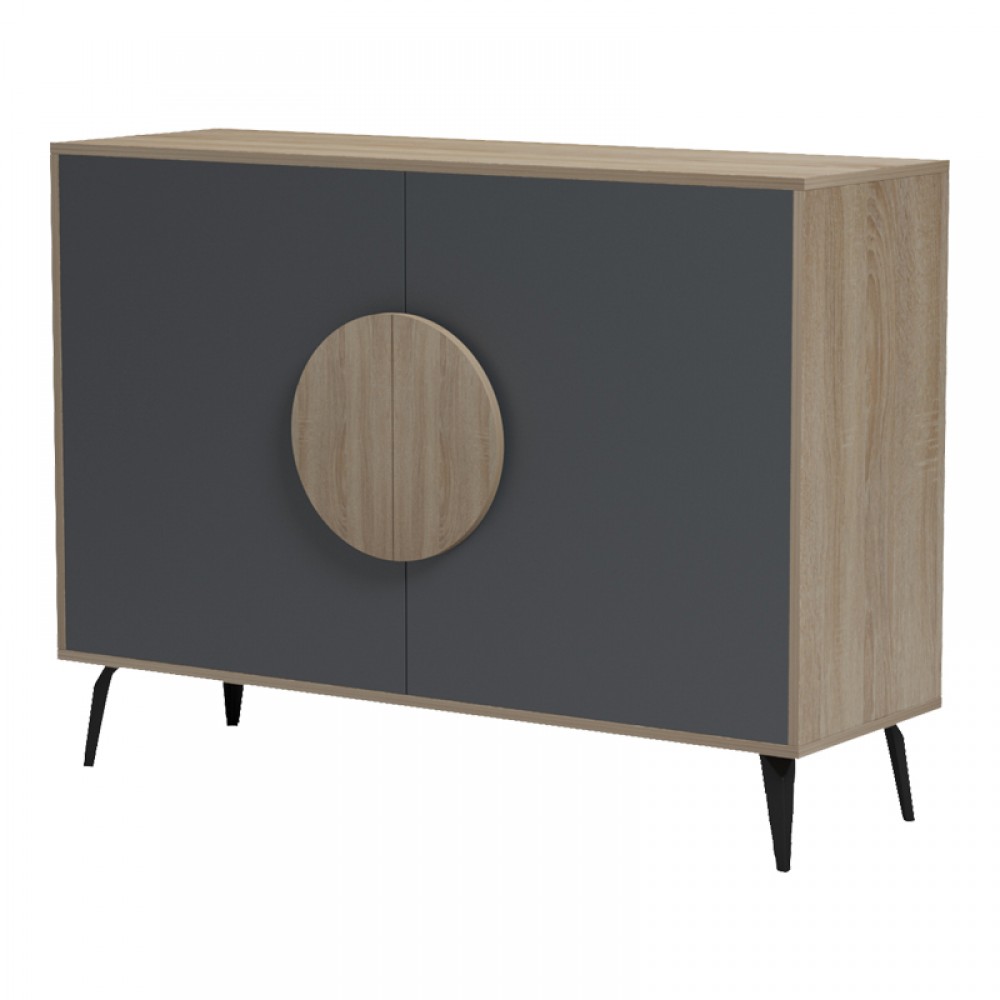 Μπουφές "GORA" σε sonoma-ανθρακί χρώμα 110x35.5x82