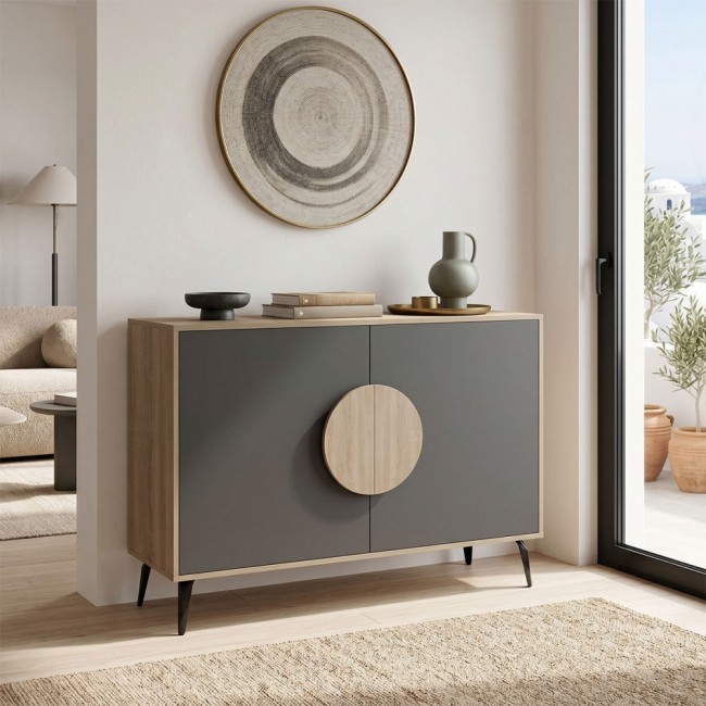 Μπουφές "GORA" σε sonoma-ανθρακί χρώμα 110x35.5x82