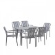 Τραπεζαρία 7τμχ "HEVEN VISTA" από αλουμίνιο σε χρώμα ανθρακί 120x70x72