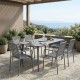 Τραπεζαρία 7τμχ "HEVEN VISTA" από αλουμίνιο σε χρώμα ανθρακί 150x80x72