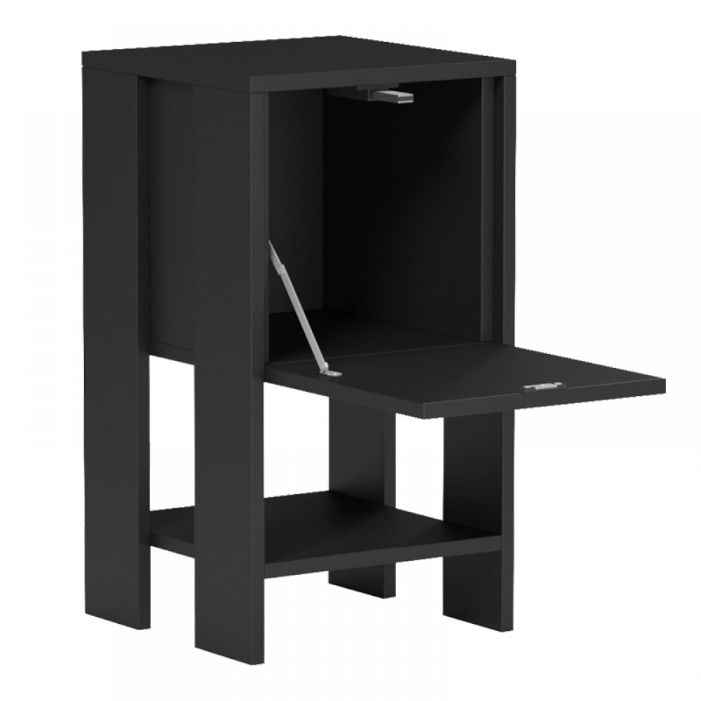 Κομοδίνο "REPPO" σε χρώμα μαύρο 30x30x55