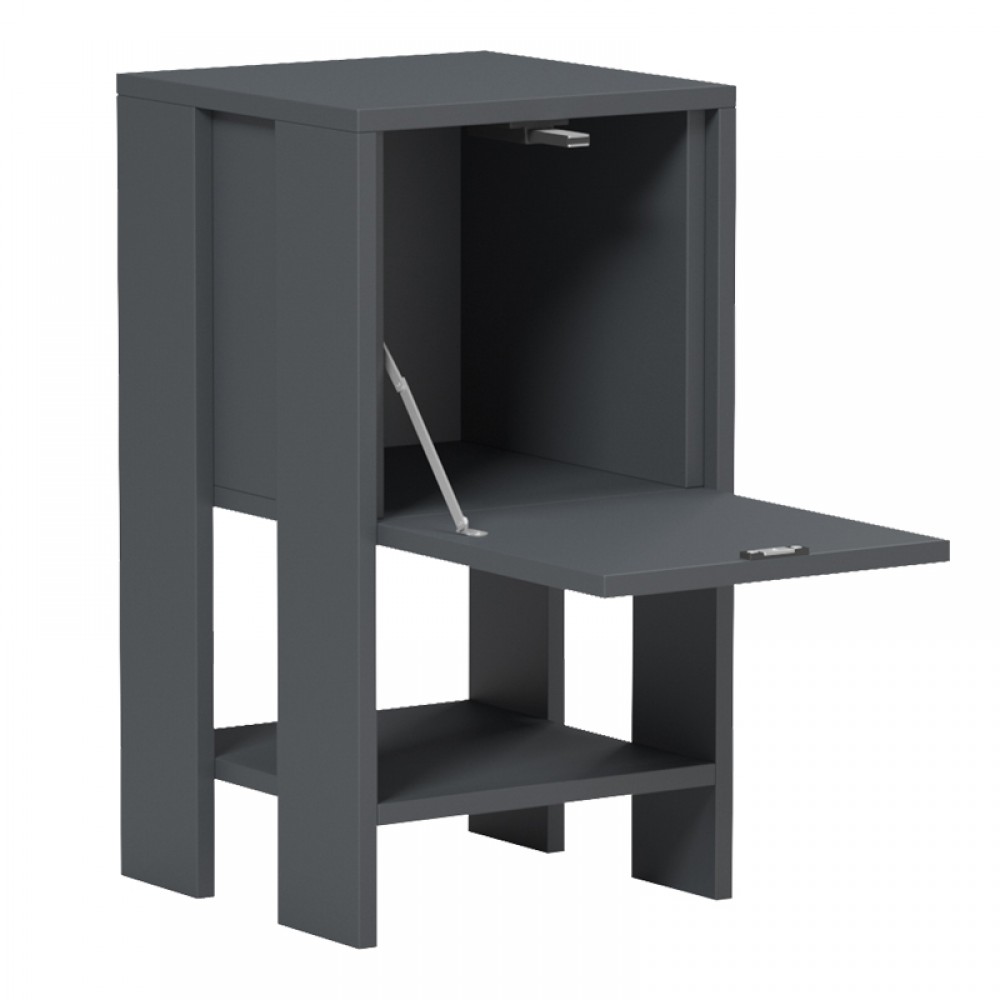 Κομοδίνο "REPPO" σε ανθρακί χρώμα 30x30x55