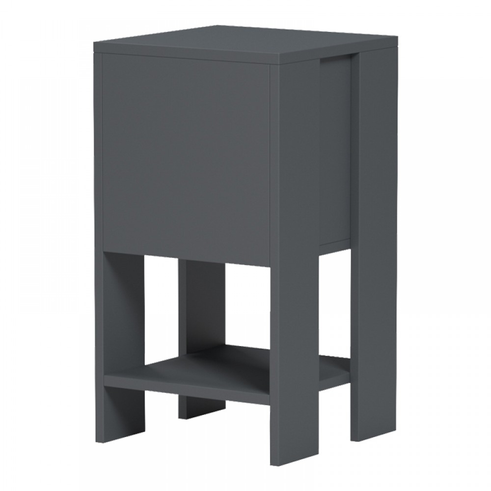 Κομοδίνο "REPPO" σε ανθρακί χρώμα 30x30x55