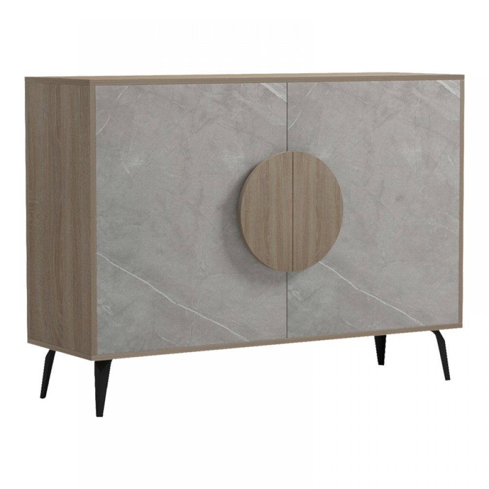 Μπουφές "GORA" σε sonoma-μπεζ οψη μαρμάρου χρώμα 110x35.5x82