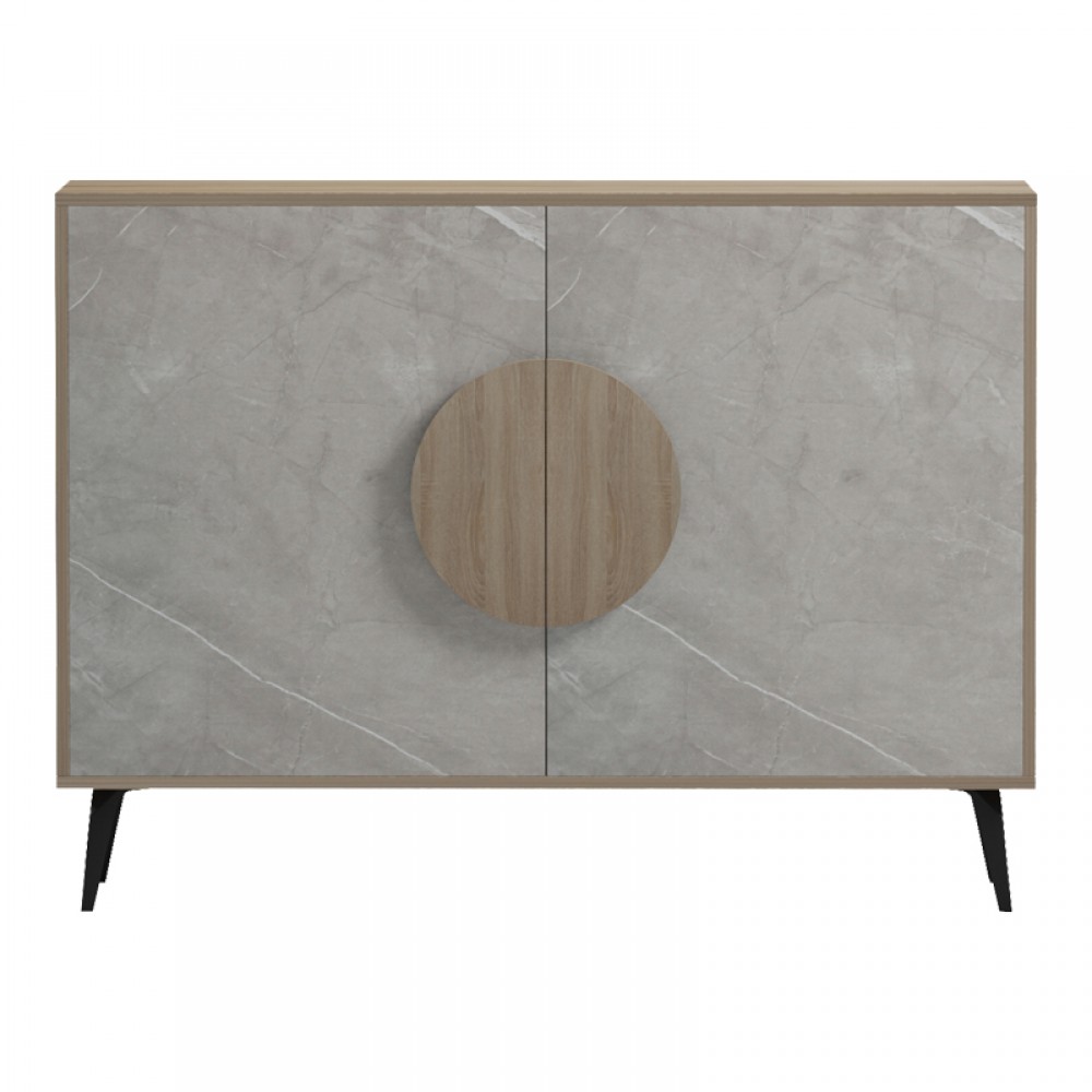 Μπουφές "GORA" σε sonoma-μπεζ οψη μαρμάρου χρώμα 110x35.5x82