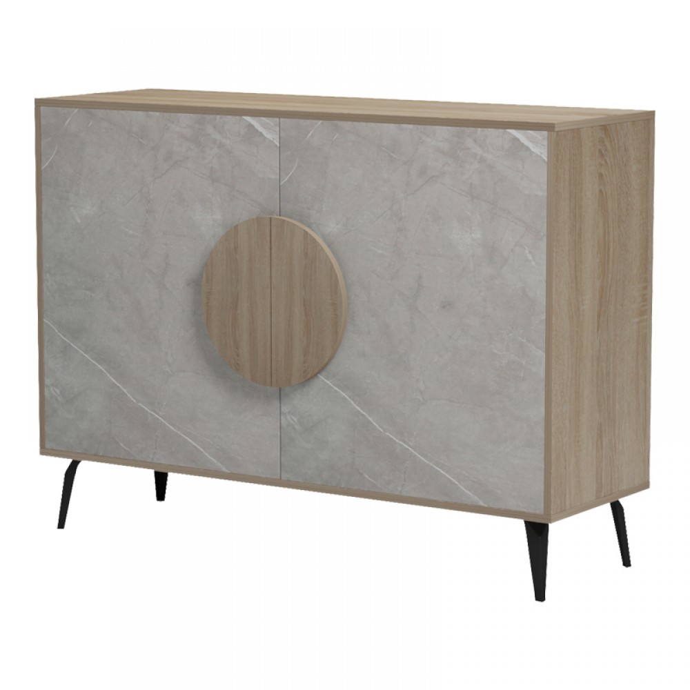 Μπουφές "GORA" σε sonoma-μπεζ οψη μαρμάρου χρώμα 110x35.5x82