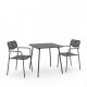 Τραπεζαρία εξωτερικού χώρου 3τεμ "MORAJA DERABY" από μέταλλο σε μαύρο χρώμα 70x70x73