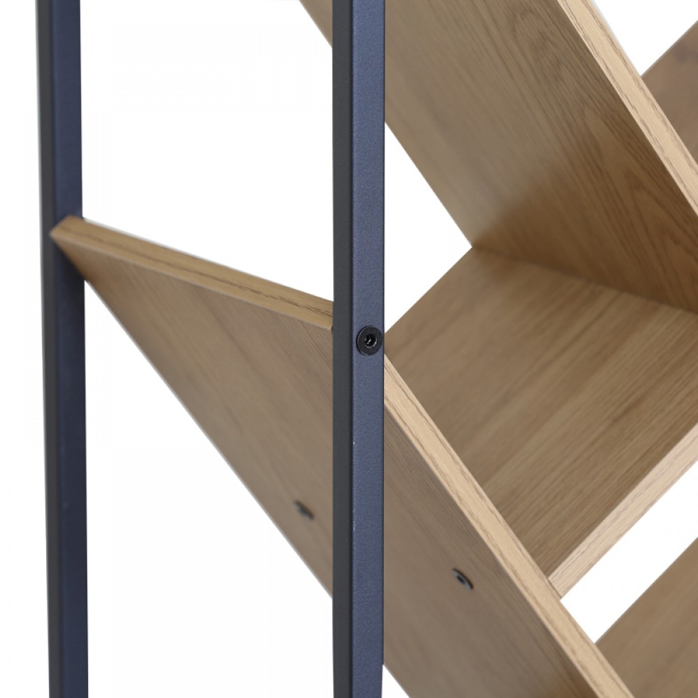 Βιβλιοθήκη "ORUNTA" από μέταλλο σε μαύρο χρώμα 40x26.5x125