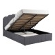 Κρεβάτι ημίδιπλο "TATIANA" με αποθηκευτικό χώρο από ύφασμα σε ανθρακί χρώμα 120x200