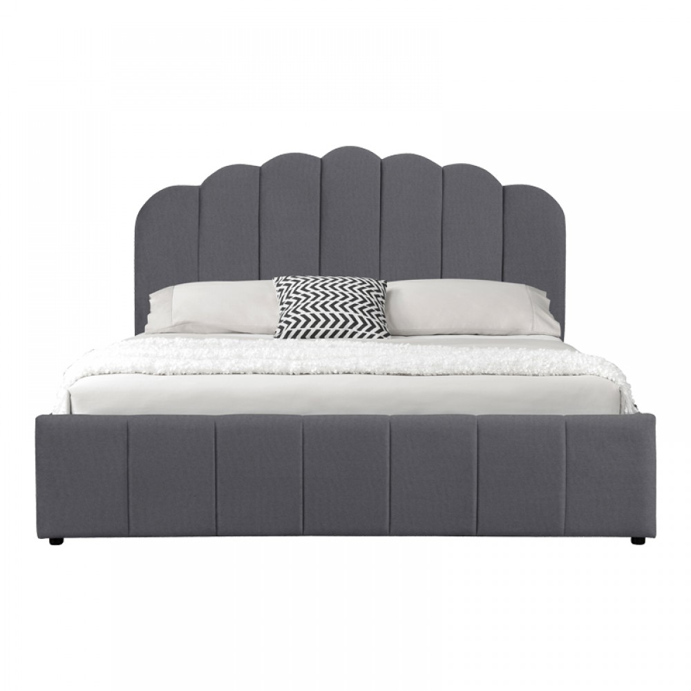 Κρεβάτι ημίδιπλο "TATIANA" με αποθηκευτικό χώρο από ύφασμα σε ανθρακί χρώμα 120x200