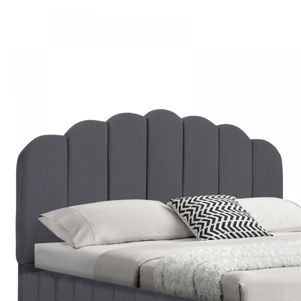 Κρεβάτι ημίδιπλο "TATIANA" με αποθηκευτικό χώρο από ύφασμα σε ανθρακί χρώμα 120x200