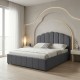 Κρεβάτι ημίδιπλο "TATIANA" με αποθηκευτικό χώρο από ύφασμα σε ανθρακί χρώμα 120x200