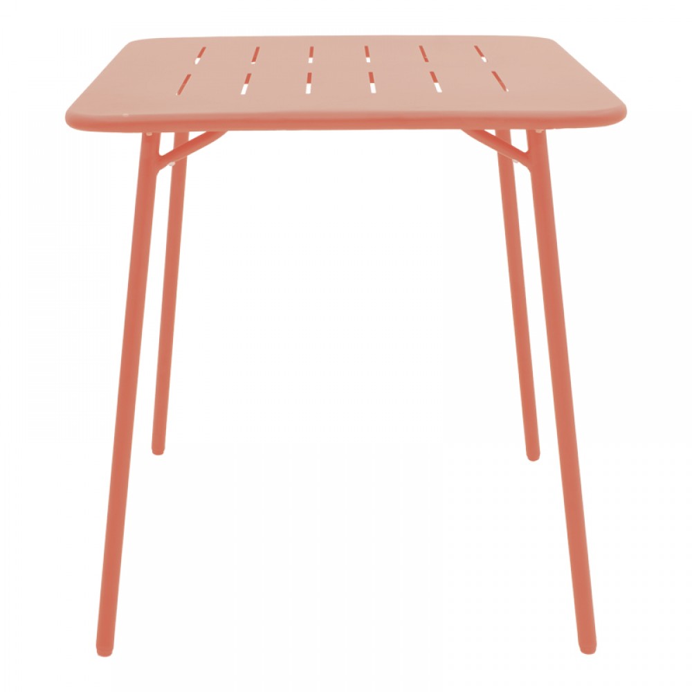 Τραπεζαρία εξωτερικού χώρου 3τεμ "MORAJA DERABY" από μέταλλο σε terracotta χρώμα 70x70x73