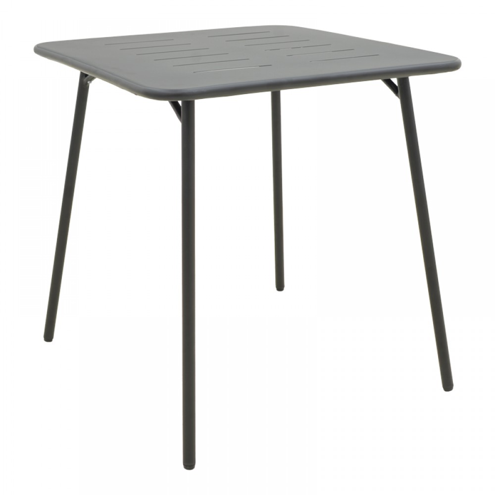 Τραπεζαρία εξωτερικού χώρου 3τεμ "MORAJA FEDERAL" από μέταλλο σε μαύρο χρώμα 70x70x73