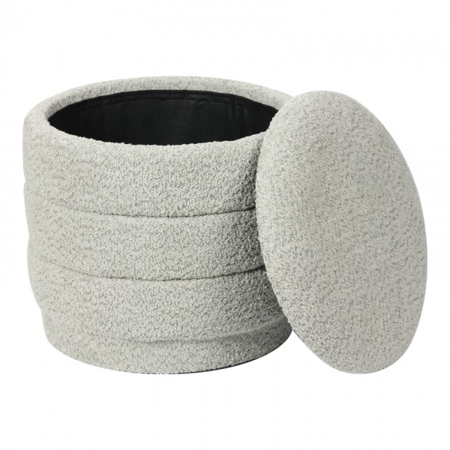 Σκαμπό μπαούλο "BETTIA" από ύφασμα σε μέντα χρώμα Φ41x38.5