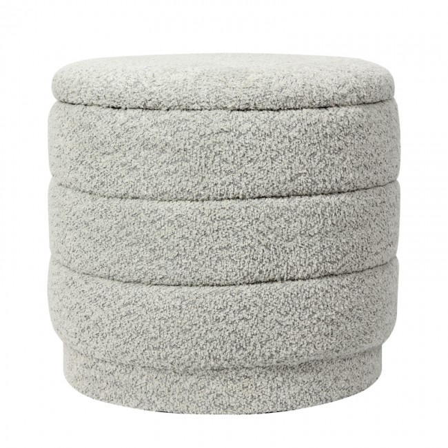 Σκαμπό μπαούλο "BETTIA" από ύφασμα σε μέντα χρώμα Φ41x38.5