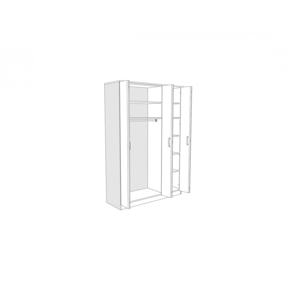 Ντουλάπα "FORTUNA" τρίφυλλη σε χρώμα δρυς 150x52x222