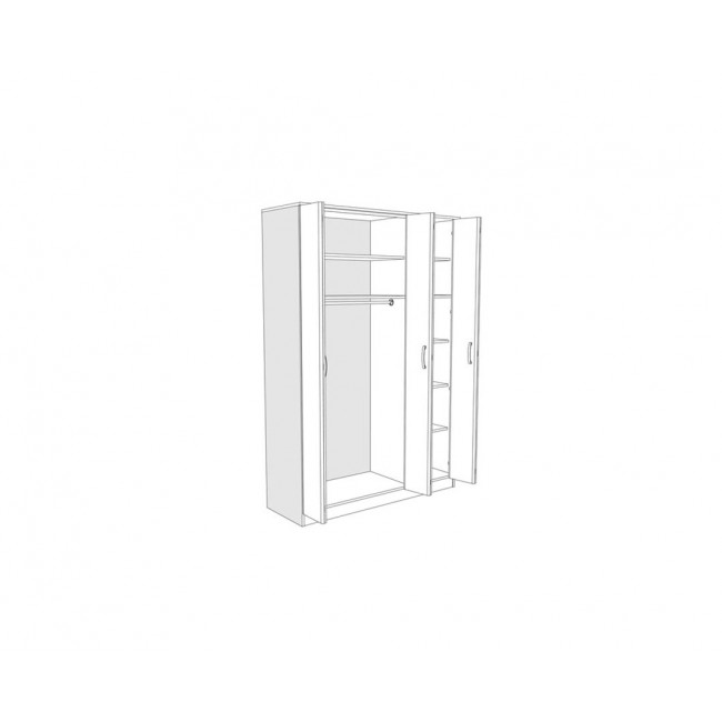 Ντουλάπα "FORTUNA" τρίφυλλη σε χρώμα δρυς 150x52x222