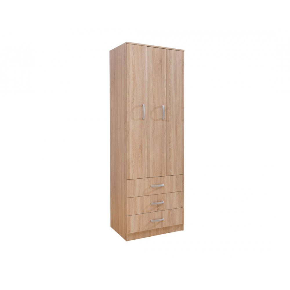 Ντουλάπα "FORTUNA" δίφυλλη σε χρώμα δρυς 75x52x222