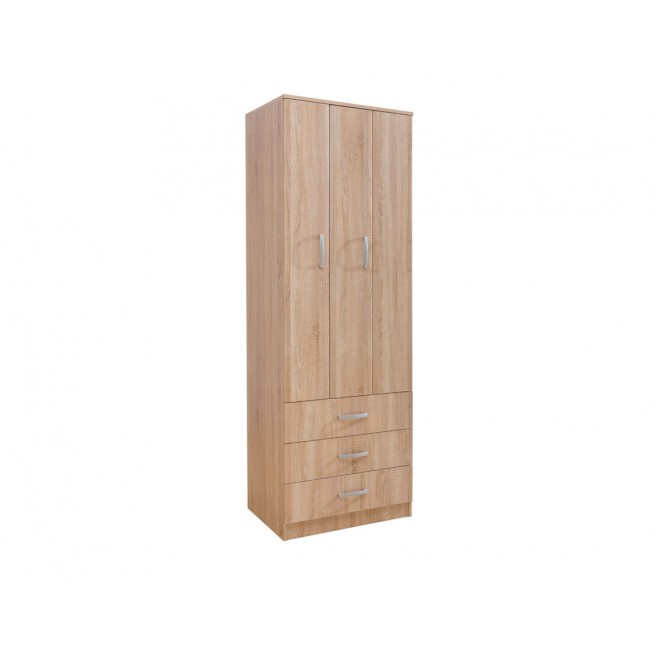 Ντουλάπα "FORTUNA" δίφυλλη σε χρώμα δρυς 75x52x222