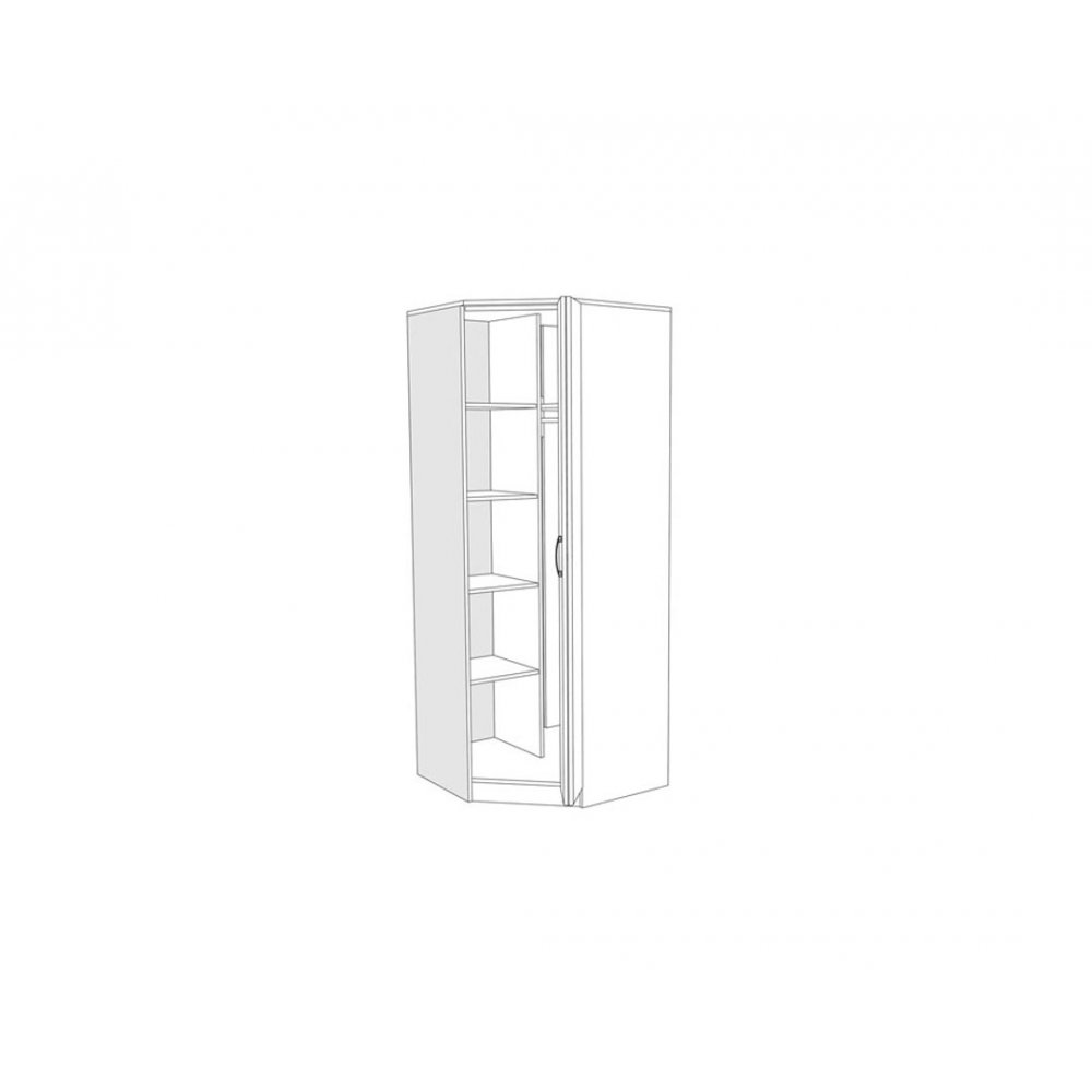 Γωνιακή ντουλάπα "FORTUNA" σε χρώμα λευκό 88/52x87/52x222
