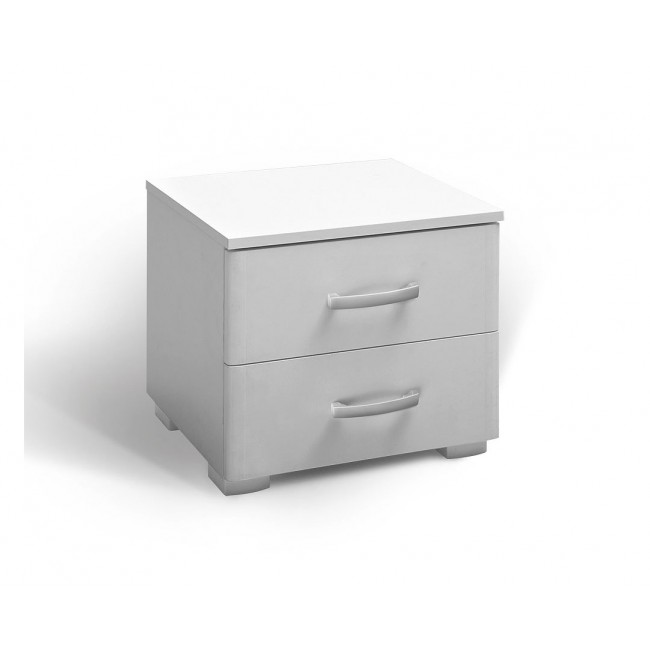 Κομοδίνο με δύο συρτάρια "2F" σε χρώμα λευκό 49x38x45,5
