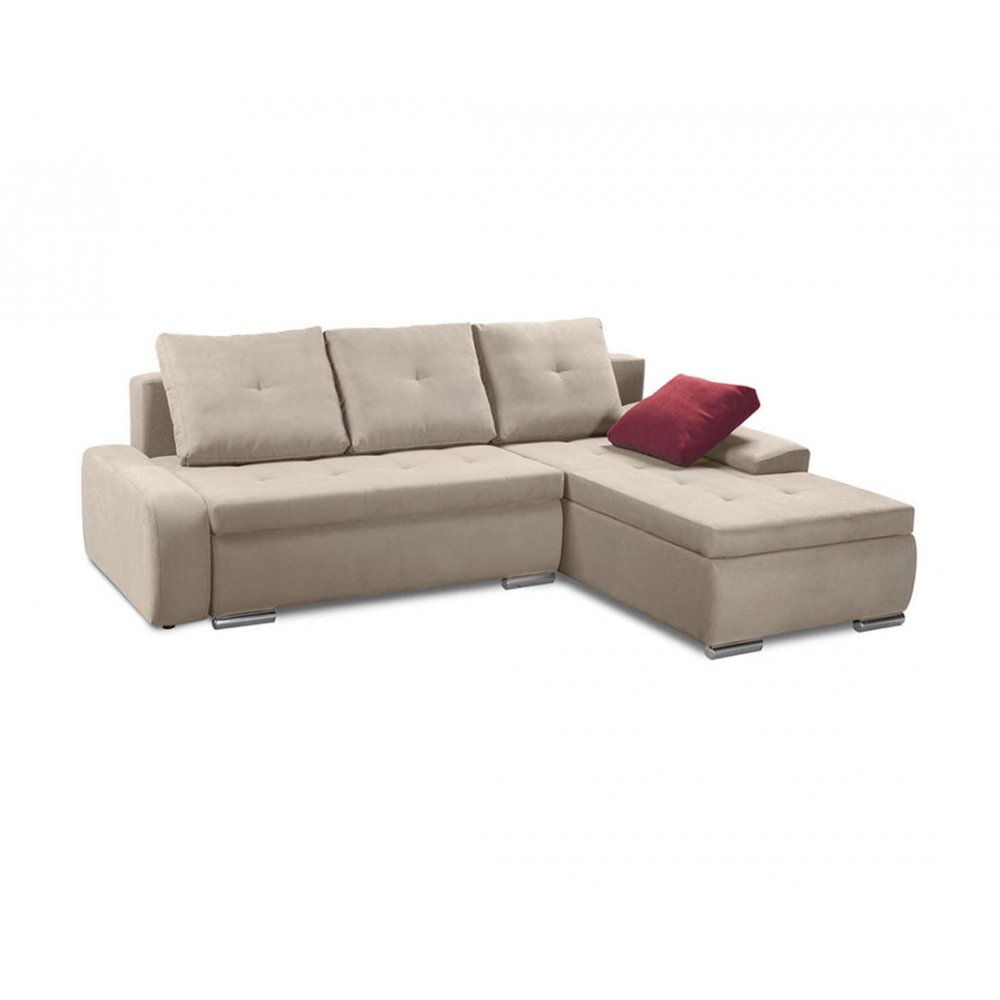 Καναπές-γωνία-κρεβάτι "WINNER LUX" υφασμάτινος σε μπεζ χρώμα 257x190x72