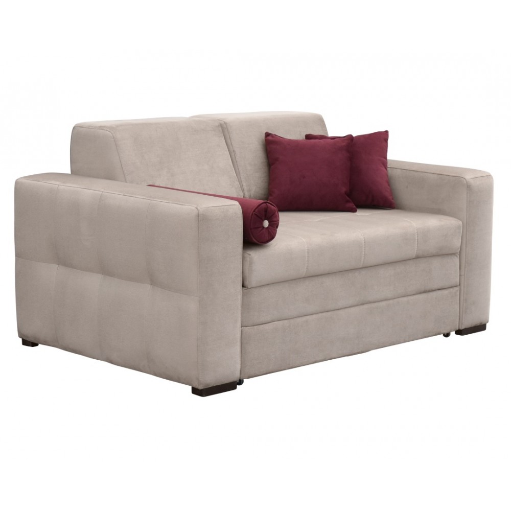 Καναπές-κρεβάτι "LIVING" διθέσιος υφασμάτινος σε μπεζ χρώμα 160x101x83