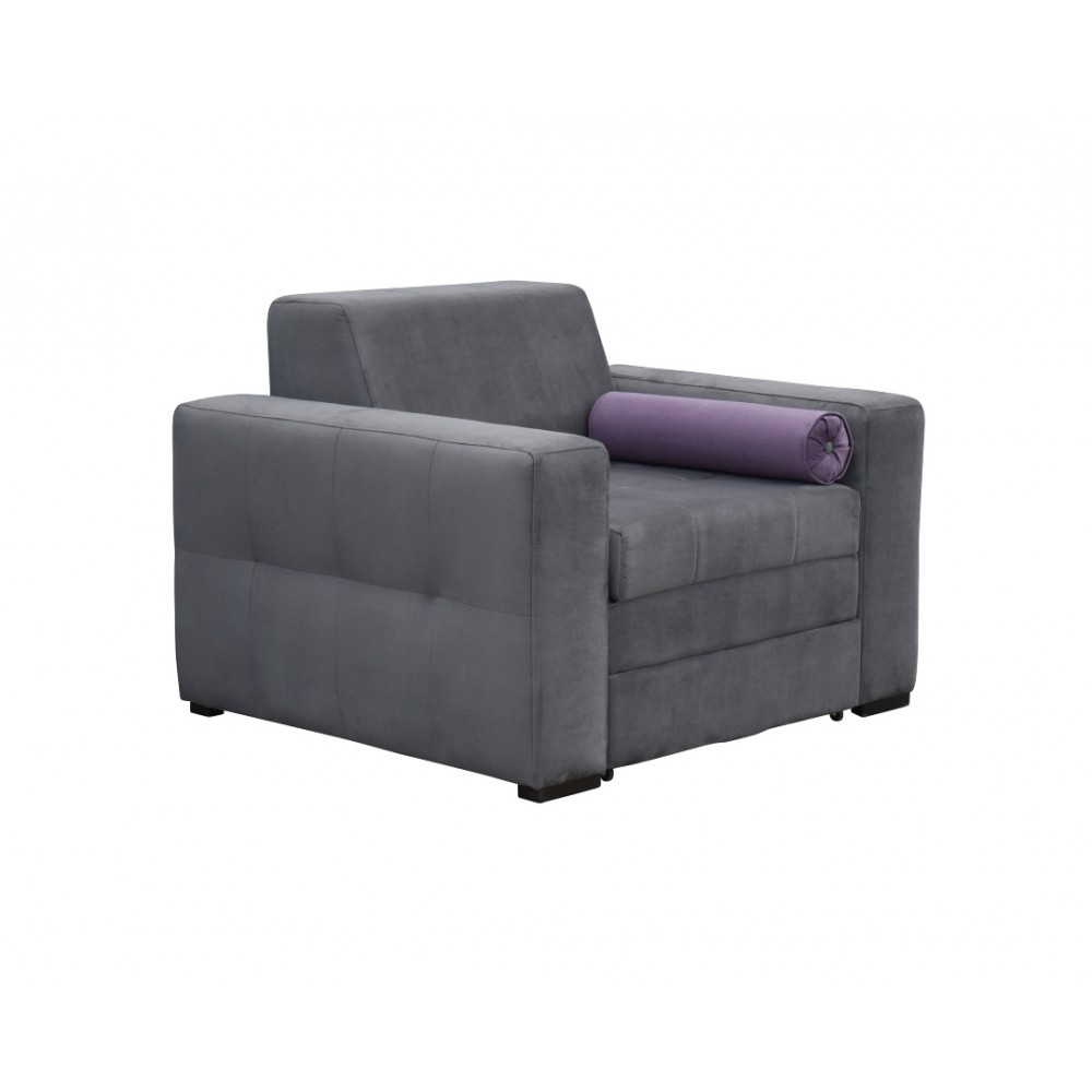 Πολυθρόνα-κρεβάτι "LIVING" υφασμάτινη σε χρώμα γκρι 115x101x83