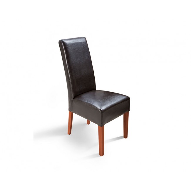 Καρέκλα "PALMA" από μασίφ ξύλο σε χρώμα κερασί-καφέ 46x46x100