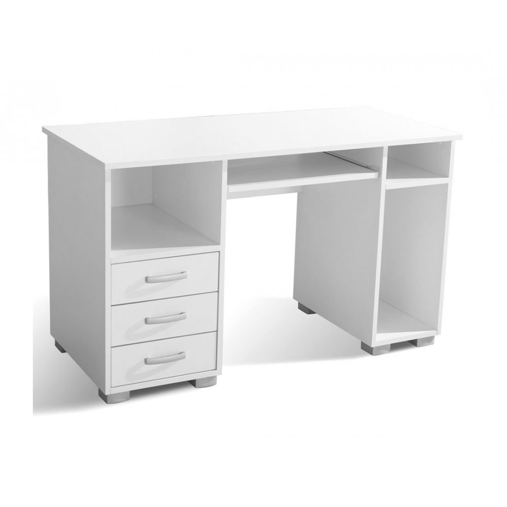 Γραφείο υπολογιστή "ANA 3F" σε χρώμα λευκό 130x60x75