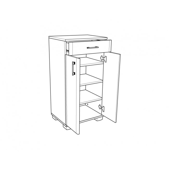 Έπιπλο εισόδου "APOLON PA-3"σε χρώμα λευκό-δρυς 50x37x95
