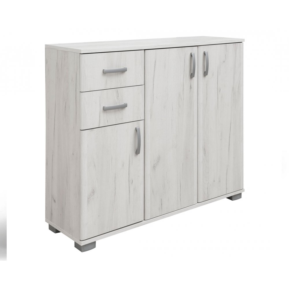 Έπιπλο εισόδου "ROMA 3" σε χρώμα λευκό-δρυς 112.50x37x95