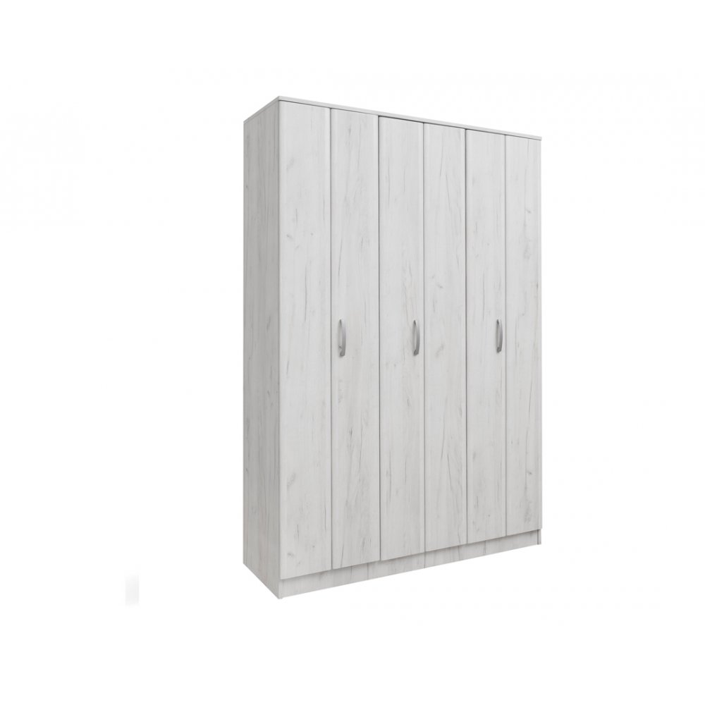 Ντουλάπα "FORTUNA" τρίφυλλη σε χρώμα λευκό-δρυς 150x52x222