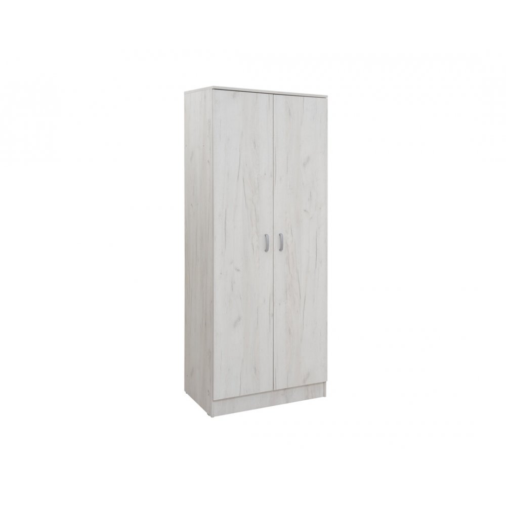 Ντουλάπα "ORMAR" δίφυλλη σε χρώμα λευκό-δρυς 82x53x200