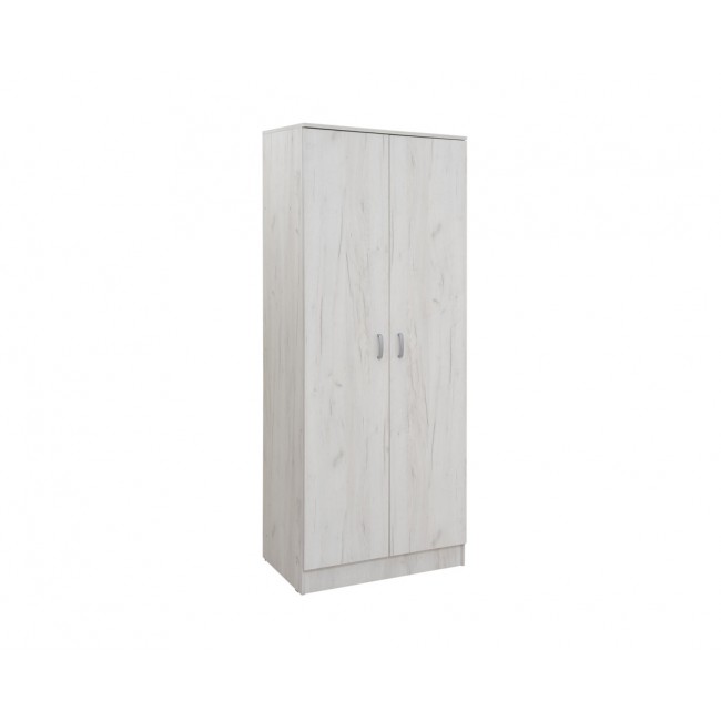 Ντουλάπα "ORMAR" δίφυλλη σε χρώμα λευκό-δρυς 82x53x200