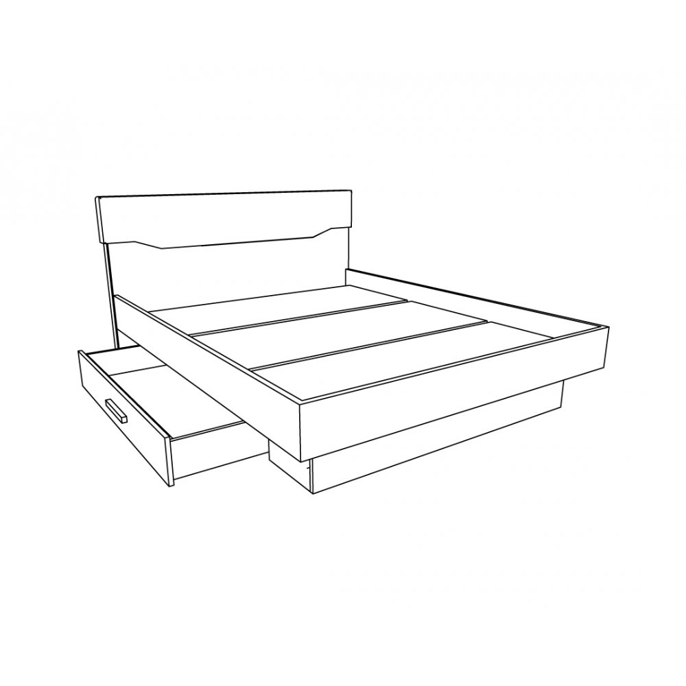 Κρεβάτι "VENETO" σε χρώμα λευκό-δρυς-γκρι 95x168x210,50