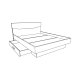 Κρεβάτι "VENETO" σε χρώμα δρυς-μπεζ 95x168x210,50