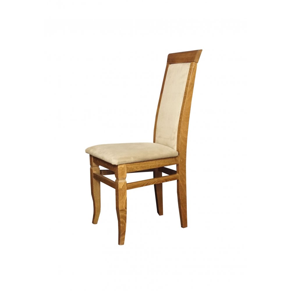 Καρέκλα από μασίφ ξύλο σε χρώμα καρυδί-μπεζ 41x44x98