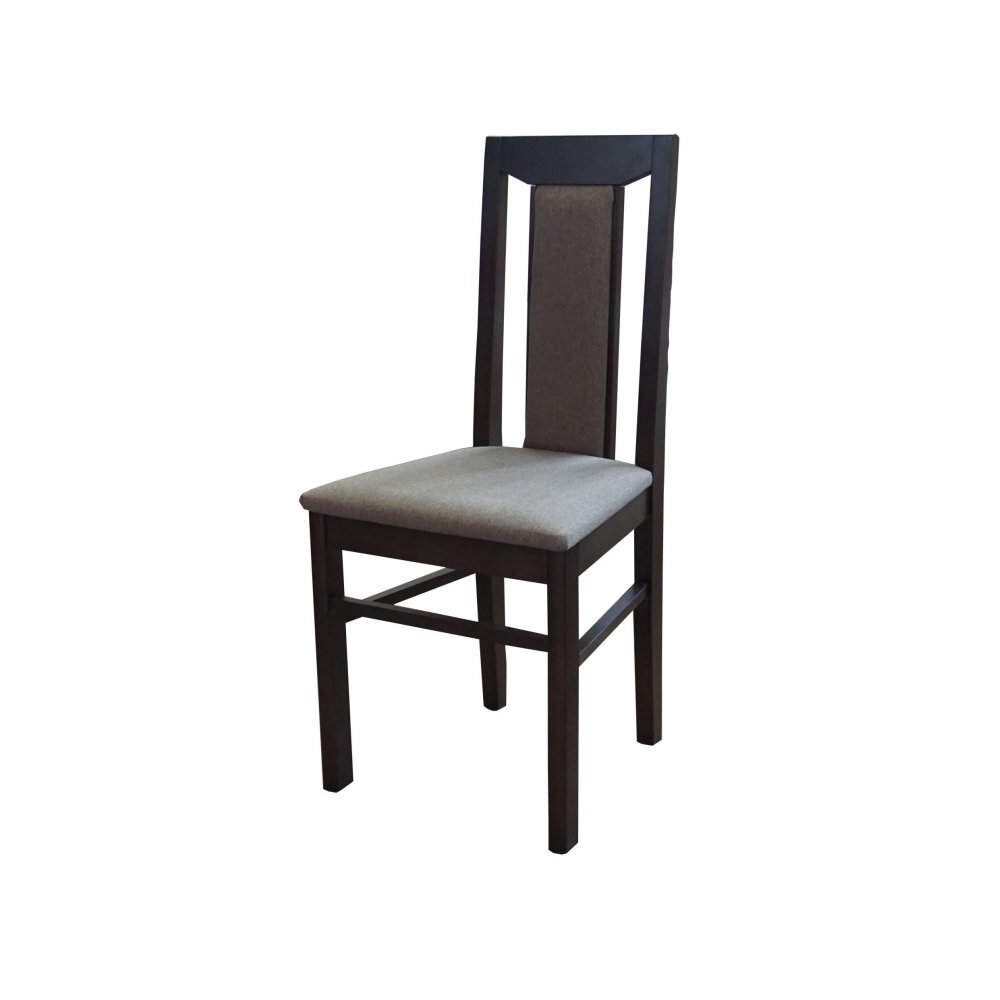 Καρέκλα από μασίφ ξύλο σε χρώμα καρυδί-μπεζ 45x42x97