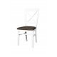 Καρέκλα "DRINA" από μασίφ ξύλο σε χρώμα λευκό-καφέ 45x40x98