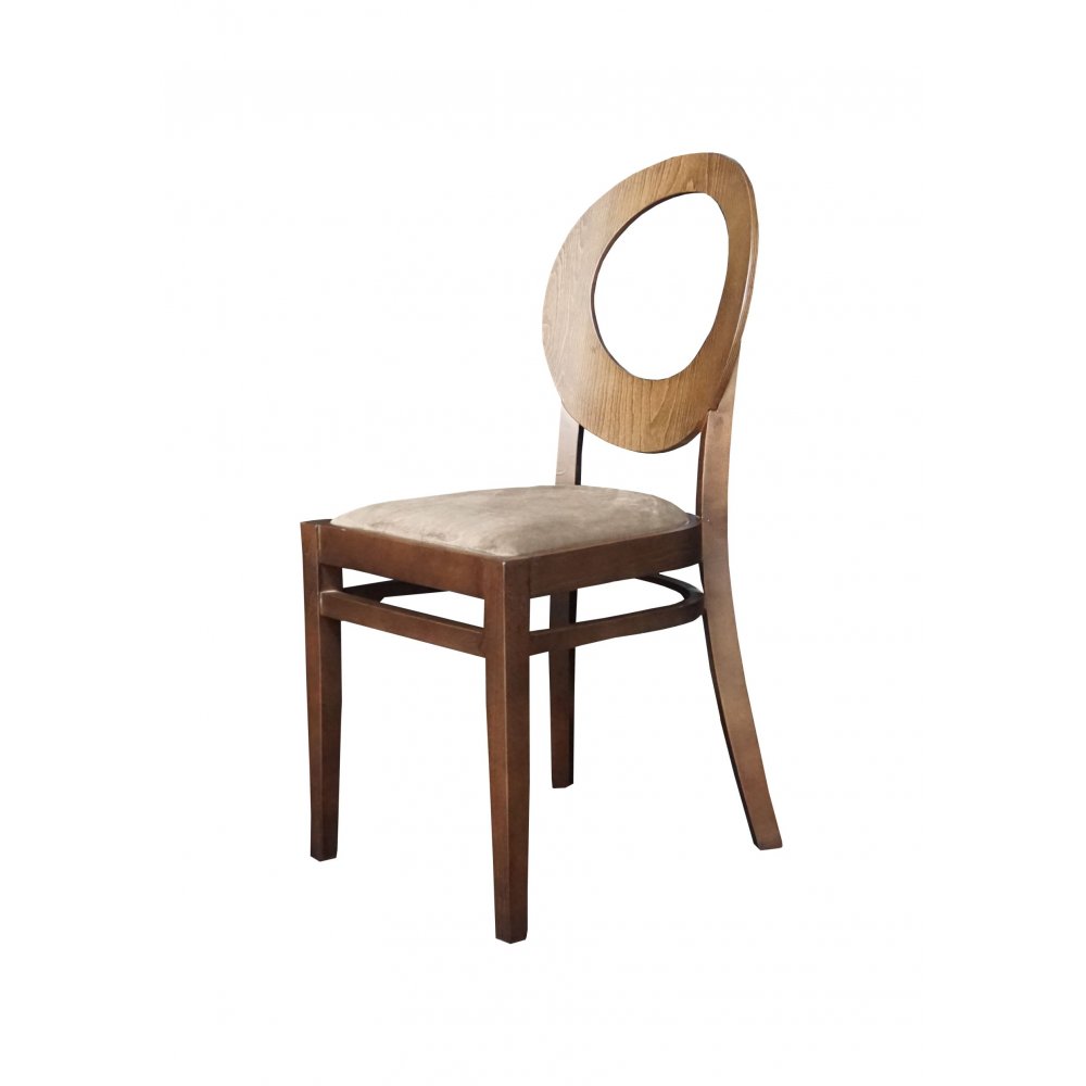 Καρέκλα "IRA" από μασίφ ξύλο σε χρώμα καρυδί-μπεζ 42x43x92